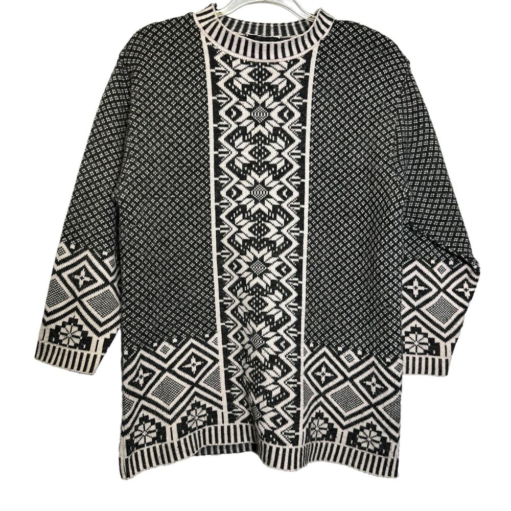 Knitwaves Knit Sweater Women's M Long Fair Isle Geometric Across Australia